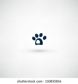 dog paw icon vector