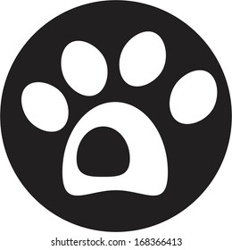 dog paw icon vector