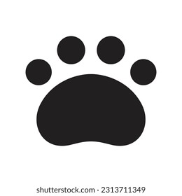dog paw icon vector bear footprint cat kitten pet foot logo puppy symbol cartoon character illustration doodle clip art design