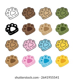 dog paw icon vector footprint cookie biscuit cracker cat kitten pet bear food bakery baked logo puppy cartoon symbol character shape illustration doodle design