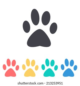 dog paw icon , vector illustration