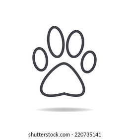 dog paw icon , vector illustration