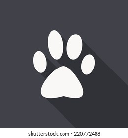 dog paw icon , vector illustration , flat design