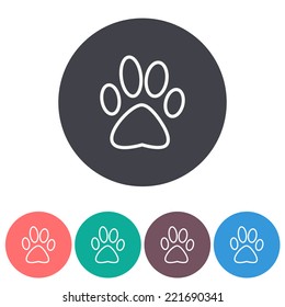 dog paw icon , vector illustration