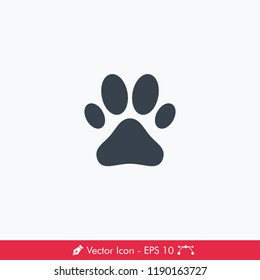 Dog Paw Icon / Vector - In Line / Stroke Design