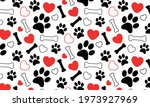 Dog Paw isolated dog bone Seamless pattern vector, love puppy pattern vector illustration