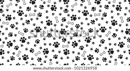 Dog Paw isolated dog bone Seamless pattern vector puppy cat wallpaper background white