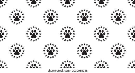 Dog Paw isolated bull dog Seamless pattern vector puppy cat wallpaper background white