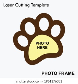 Dog Paw laser cut photo frame. Home decor wooden sublimation frame template. Very ideal for dog lovers. Laser cut photo frame template design for mdf and acrylic cutting.