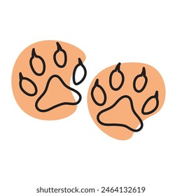 Dog paw line art vector