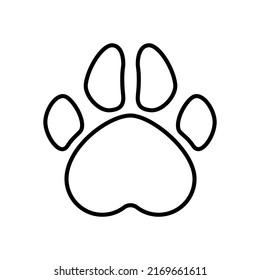 Dog paw line icon, animal paw editable stroke outline icon, high quality vector symbol for mobile app.