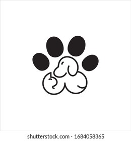 Dog paw logo desigen vector image