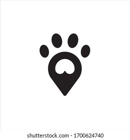 dog paw logo design vector image