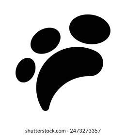 dog paw logo icon, cat paw illustration design