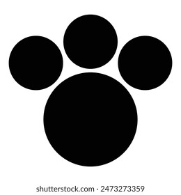 dog paw logo icon, cat paw illustration design