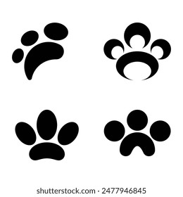 dog paw logo icon, cat paw illustration design
