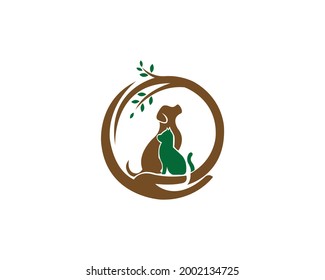 Dog, paw logo and icon design vector.