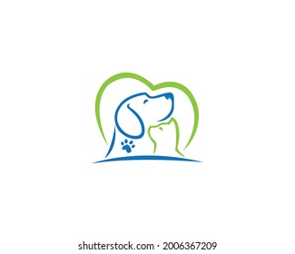 Dog, paw logo and icon design vector.