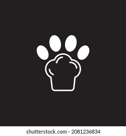 dog paw logo icon vector image , paw  logo design template inspiration vector image