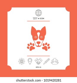 Dog, paw - logo, symbol, protect sign. Element for your design