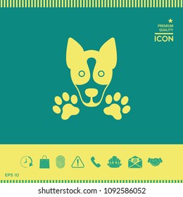 Dog, paw - logo, symbol, protect sign