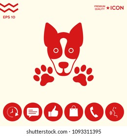 Dog, paw - logo, symbol, protect sign