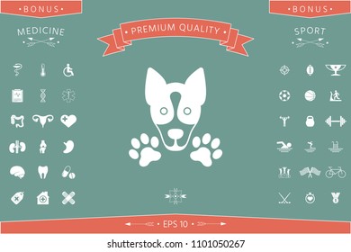 Dog, paw - logo, symbol, protect sign