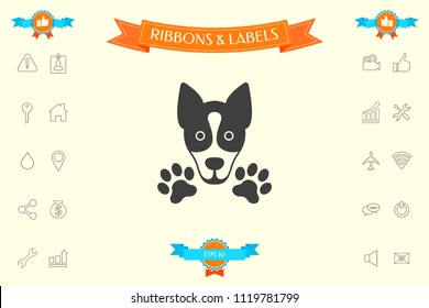 Dog, paw - logo, symbol, protect sign