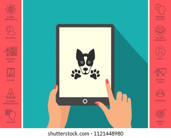 Dog, paw - logo, symbol, protect sign