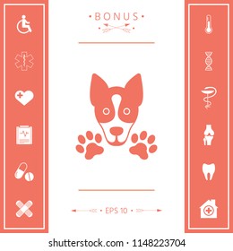 Dog, paw - logo, symbol, protect sign