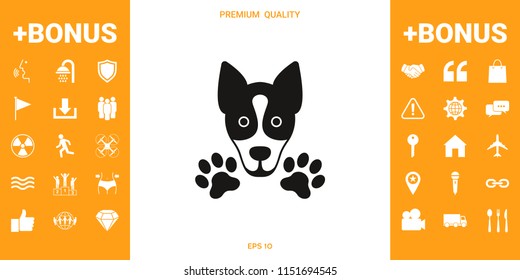 Dog, paw - logo, symbol, protect sign
