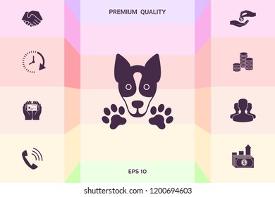 Dog, paw - logo, symbol, protect sign