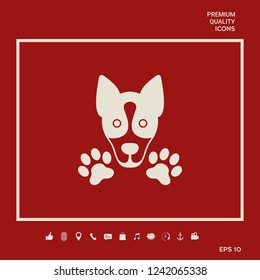 Dog, paw - logo, symbol, protect sign. Graphic elements for your design