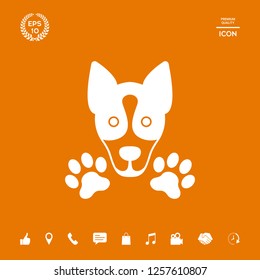 Dog, paw - logo, symbol, protect sign. Graphic elements for your design