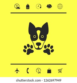 Dog, paw - logo, symbol, protect sign. Graphic elements for your design