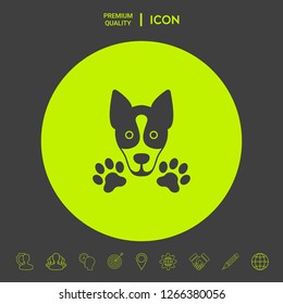 Dog, paw - logo, symbol, protect sign. Graphic elements for your design