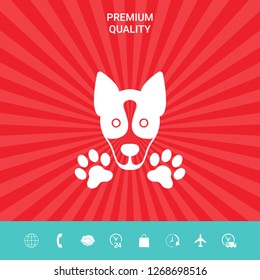 Dog, paw - logo, symbol, protect sign. Graphic elements for your design