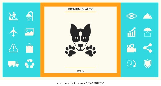 Dog, paw - logo, symbol, protect sign. Graphic elements for your design