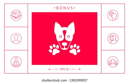 Dog, paw - logo, symbol, protect sign. Graphic elements for your design