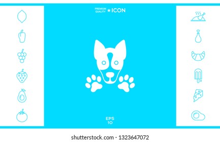 Dog, paw - logo, symbol, protect sign. Graphic elements for your design