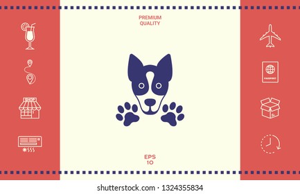 Dog, paw - logo, symbol, protect sign. Graphic elements for your design