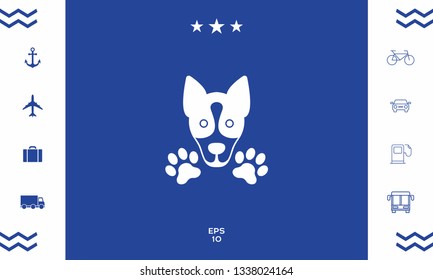 Dog, paw - logo, symbol, protect sign. Graphic elements for your design
