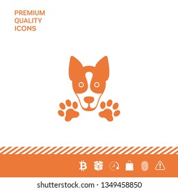Dog, paw - logo, symbol, protect sign. Graphic elements for your design