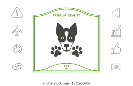 Dog, paw - logo, symbol, protect sign. Graphic elements for your design
