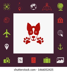 Dog, paw - logo, symbol, protect sign. Graphic elements for your design