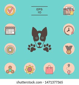 Dog, paw - logo, symbol, protect sign. Graphic elements for your design