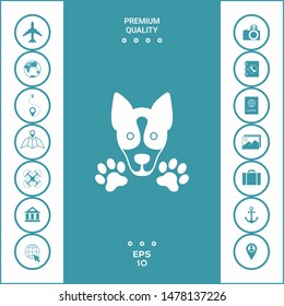 Dog, paw - logo, symbol, protect sign. Graphic elements for your design