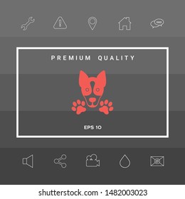 Dog, paw - logo, symbol, protect sign. Graphic elements for your design