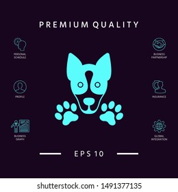 Dog, paw - logo, symbol, protect sign. Graphic elements for your design