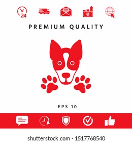 Dog, paw - logo, symbol, protect sign. Graphic elements for your design